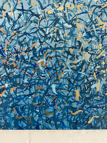 Golden Water - acrylic and gold paint on canvas - 152 x 61cm / 60" x 24"