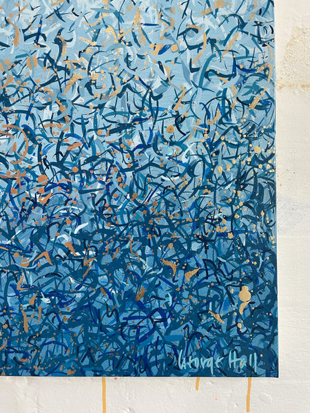 Golden Water - acrylic and gold paint on canvas - 152 x 61cm / 60" x 24"