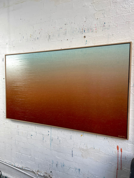 Ambient Australia - mixed media on canvas with Tasmanian Oak Floating Frame - 168 x 94cm / 66" x 36.6"