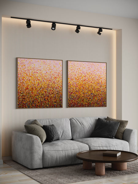 Pink Sky Twins- Limited Edition Print - 101cm squ (x2) / 40" squ (x2)