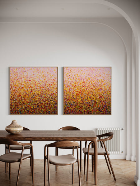 Pink Sky Twins- Limited Edition Print - 101cm squ (x2) / 40" squ (x2)