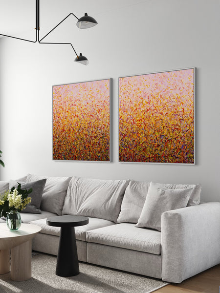 Pink Sky Twins- Limited Edition Print - 101cm squ (x2) / 40" squ (x2)