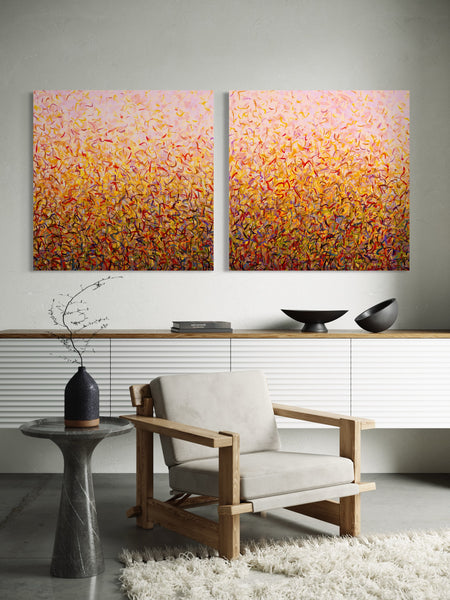 Pink Sky Twins- Limited Edition Print - 101cm squ (x2) / 40" squ (x2)