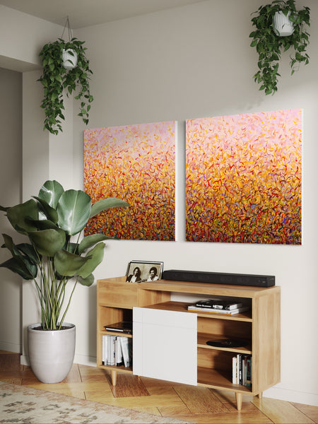 Pink Sky Twins- Limited Edition Print - 101cm squ (x2) / 40" squ (x2)