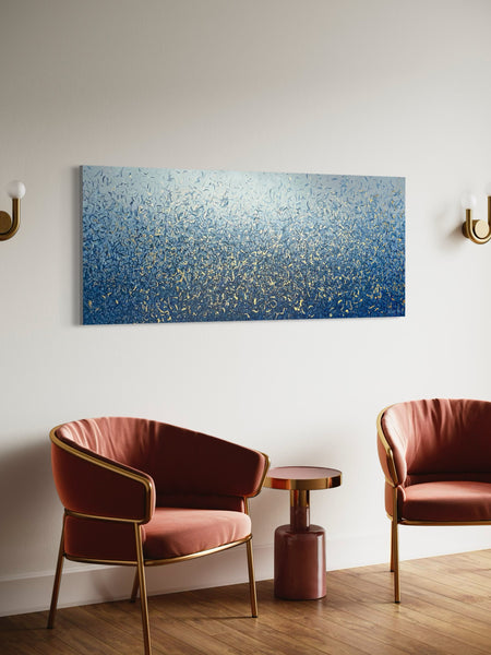 Golden Water - acrylic and gold paint on canvas - 152 x 61cm / 60" x 24"