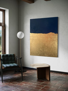 Wise Earth - metallic gold paint and acrylic on canvas - 122 x 152 cm / 48" x 60"