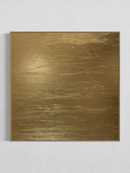 Wise Lane Two - metallic gold paint on canvas - 117cm squ / 46" squ