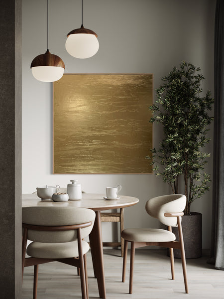 Wise Lane Two - metallic gold paint on canvas - 117cm squ / 46" squ