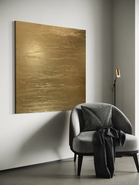 Wise Lane Two - metallic gold paint on canvas - 117cm squ / 46" squ