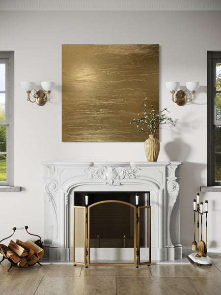 Wise Lane Two - metallic gold paint on canvas - 117cm squ / 46" squ