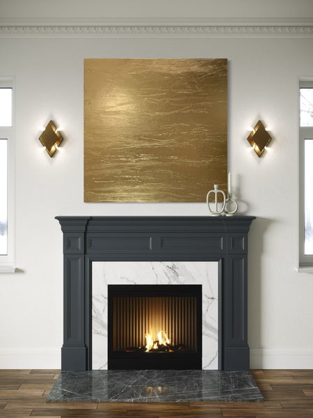 Wise Lane Two - metallic gold paint on canvas - 117cm squ / 46" squ