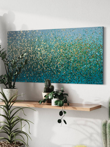 Aqua Sea - mixed media on canvas - 152 x 76cm / 60" x 30"