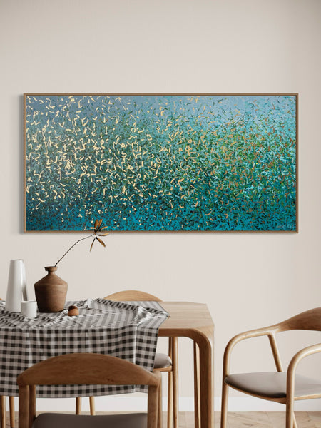 Aqua Sea - mixed media on canvas - 152 x 76cm / 60" x 30"