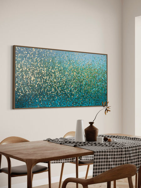 Aqua Sea - mixed media on canvas - 152 x 76cm / 60" x 30"