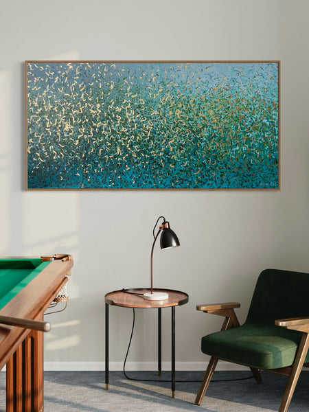 Aqua Sea - mixed media on canvas - 152 x 76cm / 60" x 30"