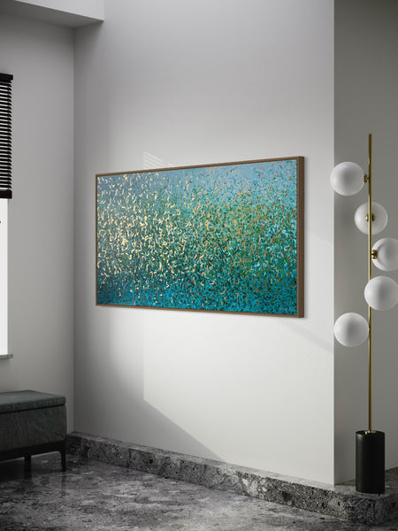 Aqua Sea - mixed media on canvas - 152 x 76cm / 60" x 30"