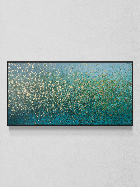 Aqua Sea - mixed media on canvas - 152 x 76cm / 60" x 30"