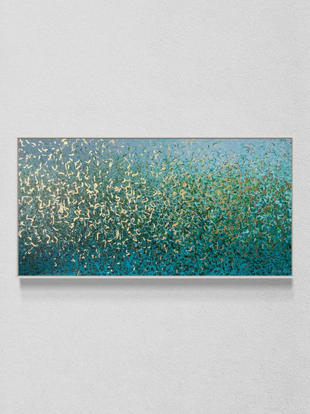 Aqua Sea - mixed media on canvas - 152 x 76cm / 60" x 30"