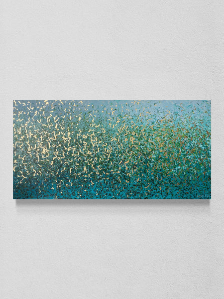 Aqua Sea - mixed media on canvas - 152 x 76cm / 60" x 30"