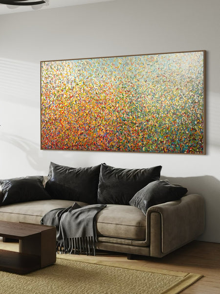 Toorak Summer- mixed media on canvas - 200cm  x 100cm x 3cm / 79” x 40” x 1.18"