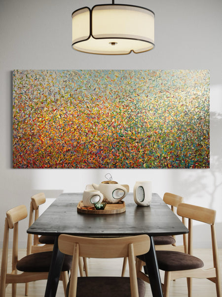 Toorak Summer- mixed media on canvas - 200cm  x 100cm x 3cm / 79” x 40” x 1.18"