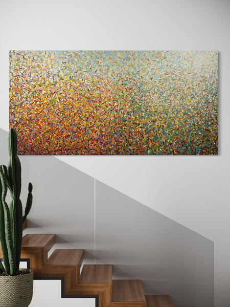 Toorak Summer- mixed media on canvas - 200cm  x 100cm x 3cm / 79” x 40” x 1.18"