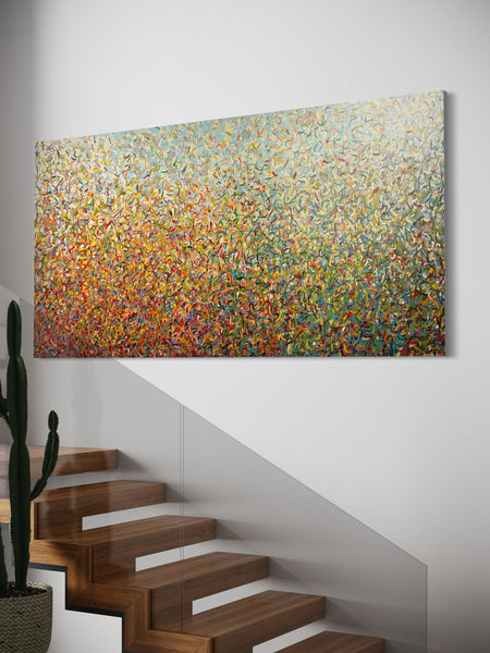 Toorak Summer- mixed media on canvas - 200cm  x 100cm x 3cm / 79” x 40” x 1.18"