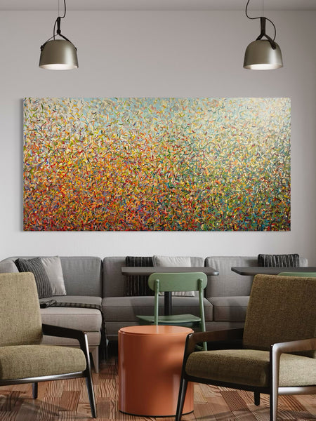 Toorak Summer- mixed media on canvas - 200cm  x 100cm x 3cm / 79” x 40” x 1.18"