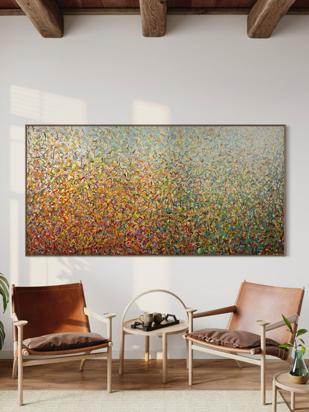 Toorak Summer- mixed media on canvas - 200cm  x 100cm x 3cm / 79” x 40” x 1.18"