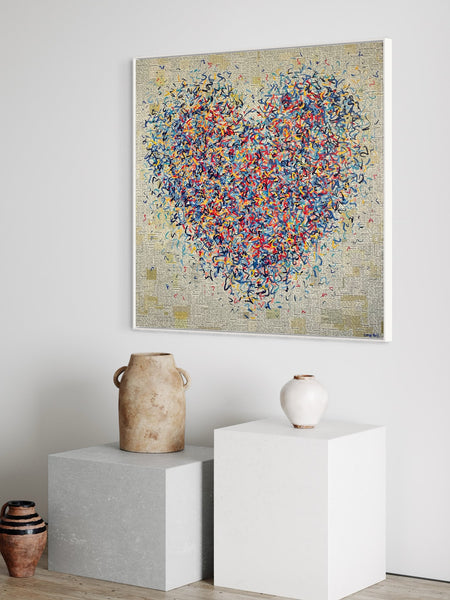 Lover Optimist - mixed media on canvas - 101cm squ / 40" squ