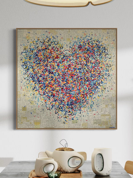 Lover Optimist - mixed media on canvas - 101cm squ / 40" squ