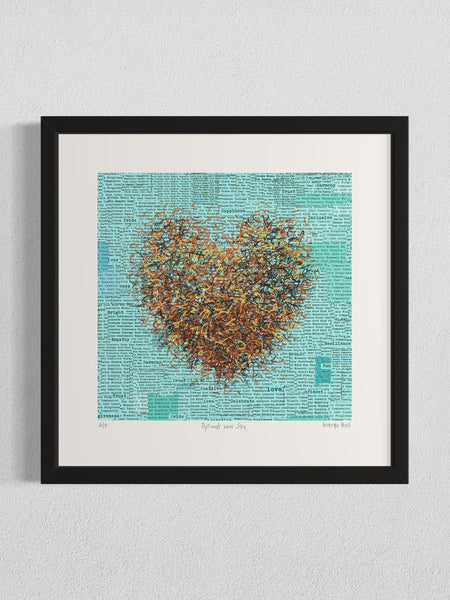 Optimist Love Sky - Framed - 33cm squ / 13" squ