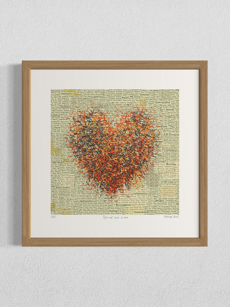 Optimist Love Sienna - Framed - 33cm squ / 13" squ