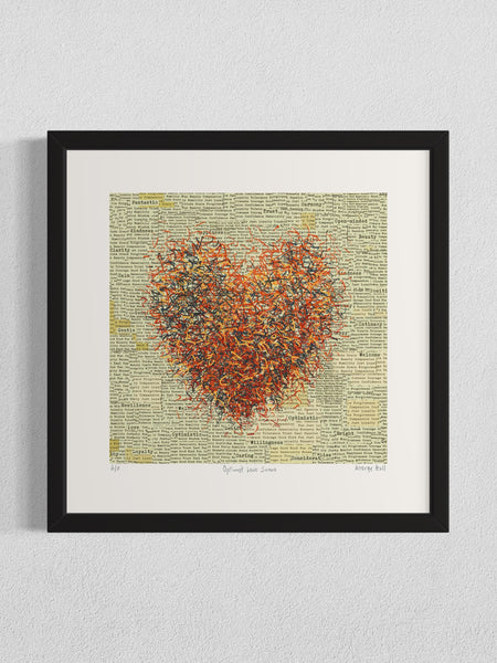 Optimist Love Sienna - Framed - 33cm squ / 13" squ