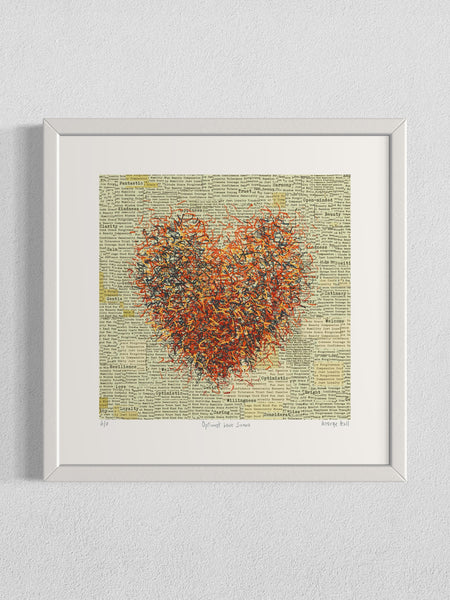 Optimist Love Sienna - Framed - 33cm squ / 13" squ