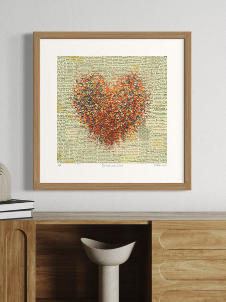 Optimist Love Sienna - Framed - 33cm squ / 13" squ