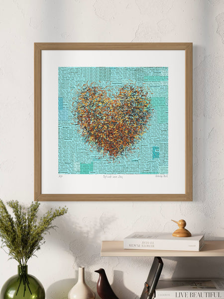 Optimist Love Sky - Framed - 33cm squ / 13" squ