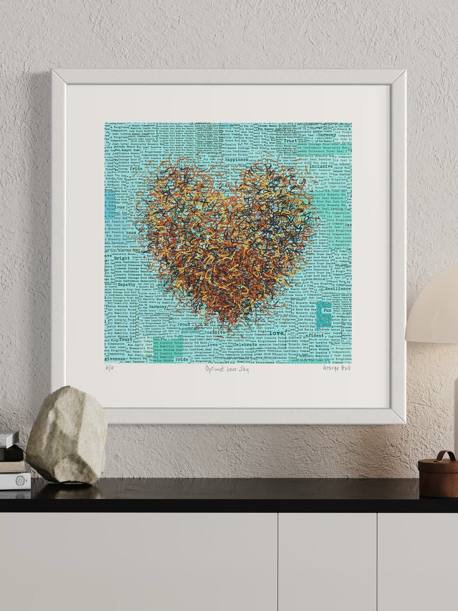 Optimist Love Sky - Framed - 33cm squ / 13" squ