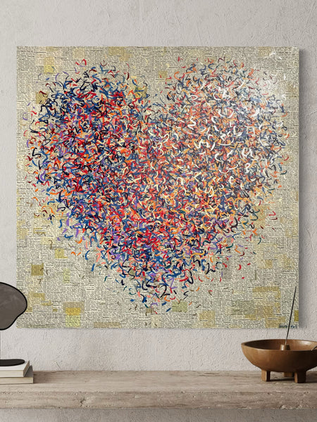 Golden Love Optimist - mixed media on canvas - 91cm squ / 36" squ