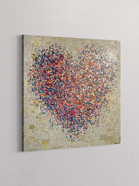 Golden Love Optimist - mixed media on canvas - 91cm squ / 36" squ