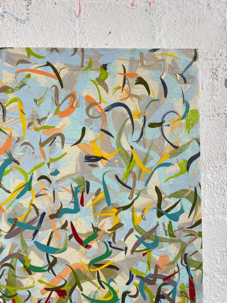 Toorak Summer- mixed media on canvas - 200cm  x 100cm x 3cm / 79” x 40” x 1.18"