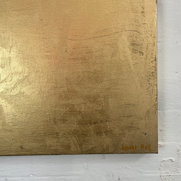 Wise Earth - metallic gold paint and acrylic on canvas - 122 x 152 cm / 48" x 60"