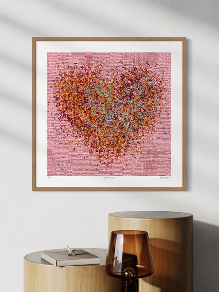 Optimist Love - Framed or Unframed - 52cm squ / 20.7" squ