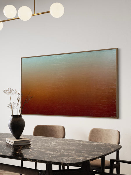 Ambient Australia - mixed media on canvas with Tasmanian Oak Floating Frame - 168 x 94cm / 66" x 36.6"