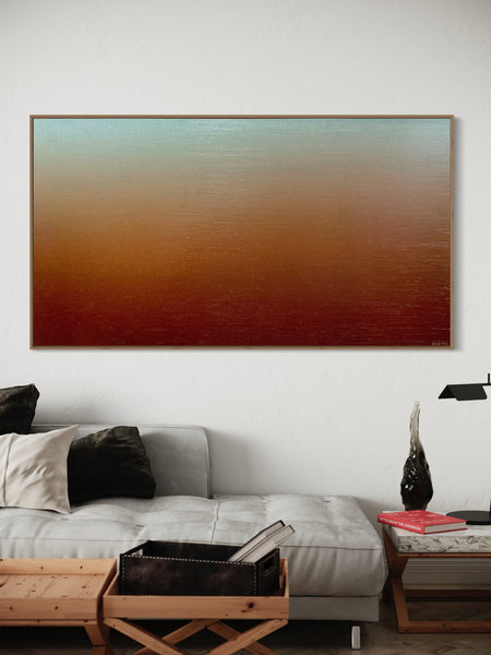 Ambient Australia - mixed media on canvas with Tasmanian Oak Floating Frame - 168 x 94cm / 66" x 36.6"