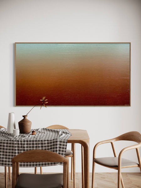 Ambient Australia - mixed media on canvas with Tasmanian Oak Floating Frame - 168 x 94cm / 66" x 36.6"