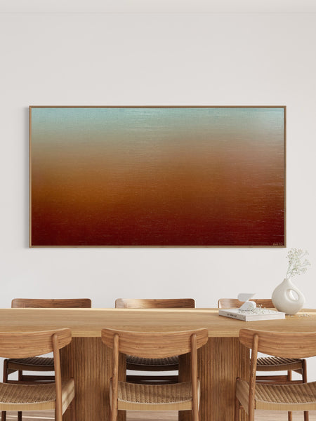 Ambient Australia - mixed media on canvas with Tasmanian Oak Floating Frame - 168 x 94cm / 66" x 36.6"