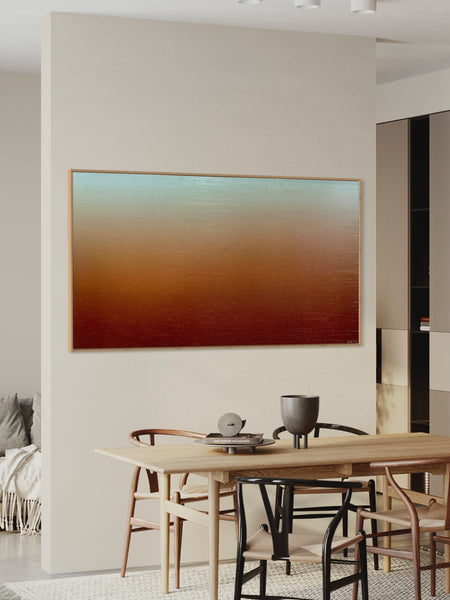 Ambient Australia - mixed media on canvas with Tasmanian Oak Floating Frame - 168 x 94cm / 66" x 36.6"