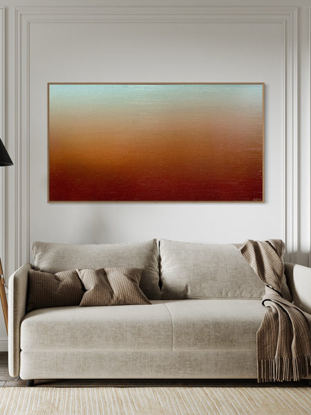 Ambient Australia - mixed media on canvas with Tasmanian Oak Floating Frame - 168 x 94cm / 66" x 36.6"