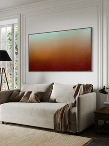 Ambient Australia - mixed media on canvas with Tasmanian Oak Floating Frame - 168 x 94cm / 66" x 36.6"